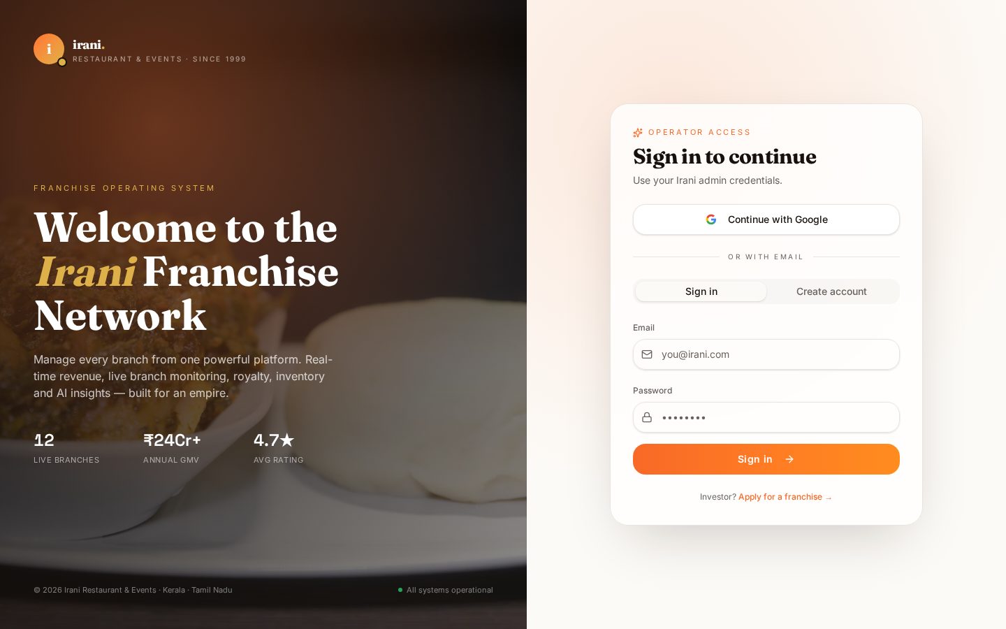 Irani Franchise OS