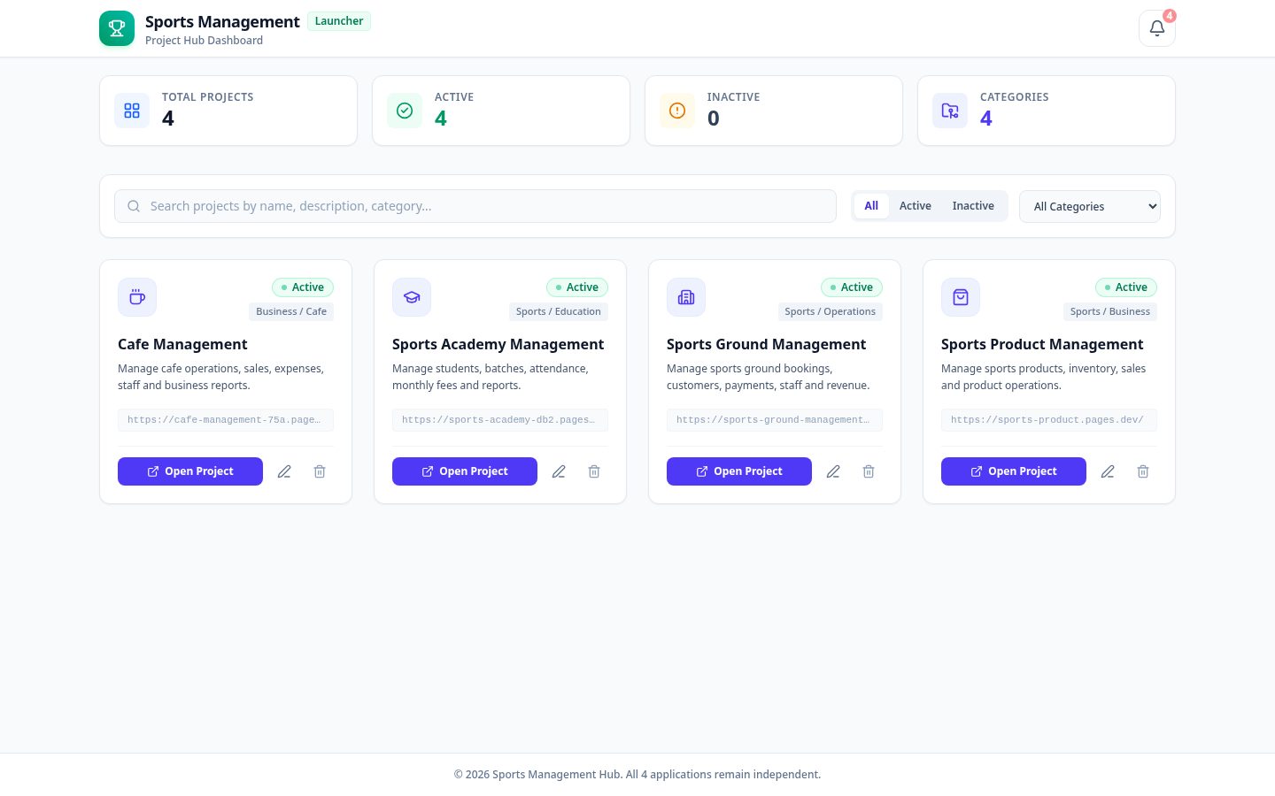 Sports Management Platform